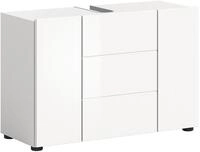 xonox.home Waschbeckenunterschrank Vira Wei&szlig; Hochglanz Melamin Modern 82x56x34...