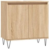 vidaXL Badkommode, Badschrank Sonoma-Eiche 58x33x60 cm Holzwerkstoff