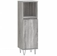 vidaXL Midischrank Badschrank Grau Sonoma 30x30x100 cm Holzwerkstoff (1-St)