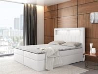 MIRJAN24 Boxspringbett Aspen (LED-Beleuchtung, Topper, Matratze, Kopfteil), im