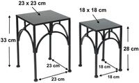 DanDiBo Blumenhocker Blumenhocker Metall Schwarz Eckig Beistelltisch 96449 2er...