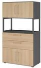 HAMMERBACHER Aktenschrank Kombischrank FlexWall 4OH 1offen graphit/eiche