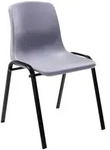 CLP Stapelstuhl Nowra, Kunststoff-Sitz mit R&uuml;ckenlehne, Metallgestell grau