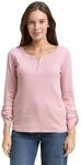 Henleyshirt TOM TAILOR, Damen, Gr. XL, sanftes wei&szlig; pink, Web, Obermaterial: 97%