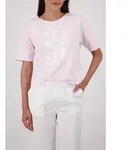 Monari T-Shirt Shirt Druck platziert Regular fit mit Schriftzug rosa XS (34)