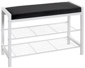 HAKU Schuhbank ENYA Bank - schwarz-wei&szlig; - Metall, Samtgewebe - H. 50cm x B....