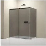 Bernstein Eckdusche NT806 FLEX 140x80 cm 8mm Schwarz Grau, BxT: 140x80 cm,