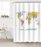 Sanilo Duschvorhang Weltkarte 180 x 200 cm, 100% wasserdicht,...