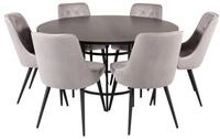 ebuy24 Essgruppe Copenhagen Essgruppe Esstisch braun und 6 Velvet D, (7-tlg)