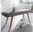 FINEBUY Hockerbank FB49208 Sitzbank Massiv Polster Bank Holz/Stoff Bettbank...