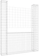 vidaXL Gabionenzaun, Gabionenkorb U-Form mit 2 S&auml;ulen Eisen 140x20x200 cm