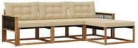 vidaXL Gartenlounge-Set Outdoor-Sofagarnitur mit Kissen 4 pcs Natur und Beige,