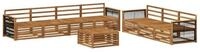 vidaXL Gartenlounge-Set Outdoor-Sofagarnitur 8 pcs Natur Massivholz, (8-tlg)