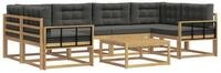 vidaXL Gartenlounge-Set Outdoor-Sofagarnitur mit Kissen 5 pcs Wei&szlig; und...