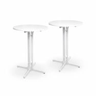 Beautissu Stehtisch Outdoor Stehtisch Bellini, klappbar, 2er Set, &Oslash;80cm, Wei&szlig;,