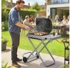 Outsunny Gasgrill mit Faltbarem Rollwagen, Grillrost, Seitentisch, Deckel,