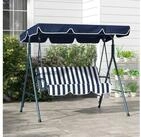 Outsunny Hollywoodschaukel, 3-Sitzer, mit verstellbarem Dach, Schwingbank, 1...