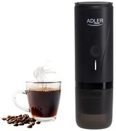 Adler Espressomaschine, 20 bar, Akku, tragbar, USB-C, Camping, Reise, schwarz