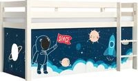Vipack Spielbett Pino, Kiefer massiv, mit Rolllattenrost u. Textil-Set, Made in