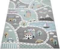 Paco Home Kinderteppich Capri 318, rund, H&ouml;he: 9 mm, Stra&szlig;en-Spiel-Teppich,