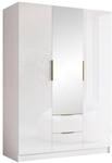 MIRJAN24 Kleiderschrank Calwi II Gloss (mit drei Dreht&uuml;ren und zwei Schubladen)