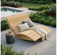 HOME DELUXE Gartenliege Wellenholzliege WOLGA - Gr&ouml;&szlig;enauswahl, Wellenbank,