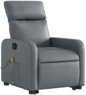vidaXL Sessel Massagesessel mit Aufstehhilfe Grau Kunstleder (1-St)