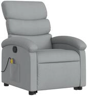 vidaXL Sessel Massagesessel mit Aufstehhilfe Hellgrau Stoff (1-St)