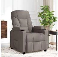 vidaXL Massagesessel, Massagesessel Taupe Stoff