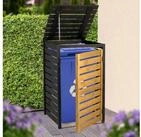dobar M&uuml;lltonnenbox M&uuml;lltonnenverkleidung 120 L, schwarz-braun, aus robustem