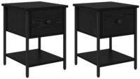 vidaXL Nachttisch Nachttisch 2 pcs Schwarz Eichen-Optik 34 x 35,5 x 45 cm (2-St)