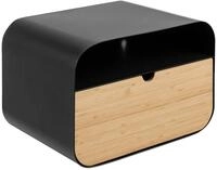 ACTONA GROUP Nachttisch mit Schublade, in schwarz / Bambus - 35x23x25cm (BxHxT)