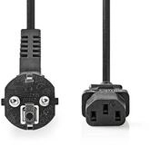 Nedis CEGL10000BK100 Stromkabel, Stromkabel, Stromkabel, Abgewinkelter Stecker,