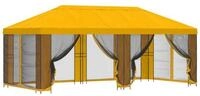 vidaXL Partyzelt Pavillon mit Seitenw&auml;nden 6 x 3 m Gelb Polyester und Stahl 190