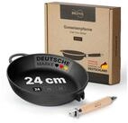 BIG-PAN Schmorpfanne Premium Gusseisenpfanne 24 cm tief Induktion mit...