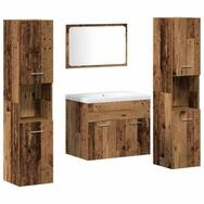 vidaXL TV-Wand Aufbewahrungsset Wandmontiert 4 pcs Holzwerkstoff, (4-St)