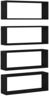 vidaXL Regal Wandregale mit Regal 4 pcs Schwarz Eichen-Optik 60 x 15 x 23 cm,...