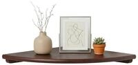 relaxdays Eckregal Wand Walnussholz, dunkelbraun, 30 cm