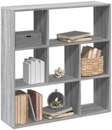 vidaXL Regal NA Raumteiler-B&uuml;cherregal Grau Sonoma 102x29x103,5 cm