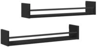 vidaXL Regal Wandregal 2 pcs Schwarz Eichen-Optik 80 x 16 x 14 cm, 2-tlg.