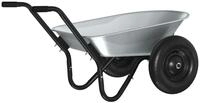 vidaXL Schubkarre Schubkarre Silber und Schwarz 124 x 73 x 65 cm Stahl, (1-tlg)