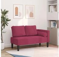 vidaXL Chaiselongue, Chaiselongue mit Kissen Weinrot Samt