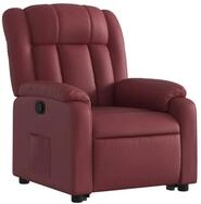 vidaXL Sessel Relaxsessel mit Aufstehhilfe Weinrot Kunstleder (1-St)