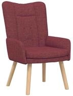 vidaXL Sessel Sessel Weinrot 63 x 67 x 94 cm Stoff und Sperrholz (1-St)
