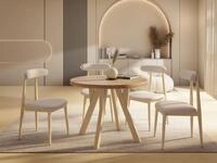WFL GROUP Esstisch Avero ausziehbar rund modern mit Holzbeinen (MADE IN EU, vier