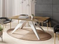 WFL GROUP Esstisch Venus ausziehbar rechteckig mit wei&szlig;en Metallbeinen (MADE...