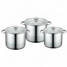 Cheffinger Kochtopf 6-tlg Set aus hochwertigem Edelstahl mit Glasdeckeln,...