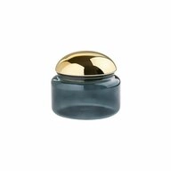 Giftcompany Vorratsdose Voile Glasdose L blau/gold 12,5cm, Glas