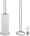 relaxdays Toiletten-Ersatzrollenhalter 10 x Ersatzrollenhalter f&uuml;r Bad schwarz