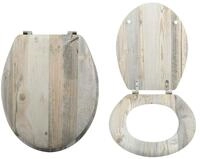MSV WC-Sitz OMBO, Toilettendeckel MDF, Scharniere aus Edelstahl - hochwertige...